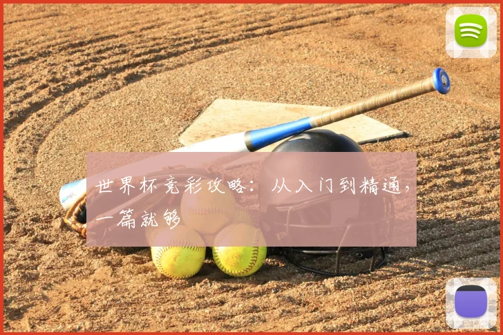 世界杯竞彩攻略:从入门到精通,一篇就够